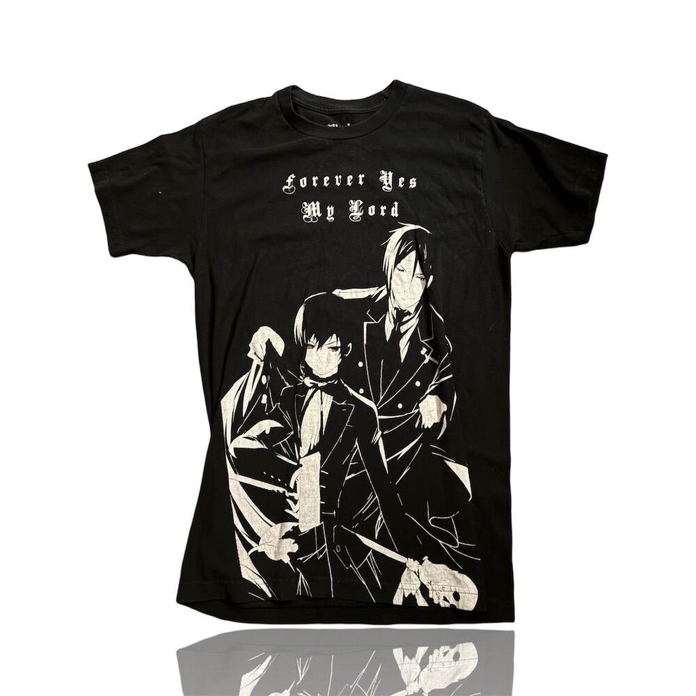 Black Butler "Forever Yes My Lord" Anime T-Shirt Unisex M Black Graphic